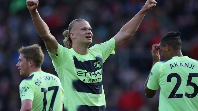 Erling Haaland dalam laga Southampton Vs Manchester City di Premier League 2022/2023