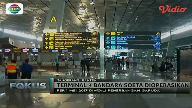 Mulai 1 Mei 2017, Terminal 3 Soetta resmi melayani penerbangan luar negeri. 