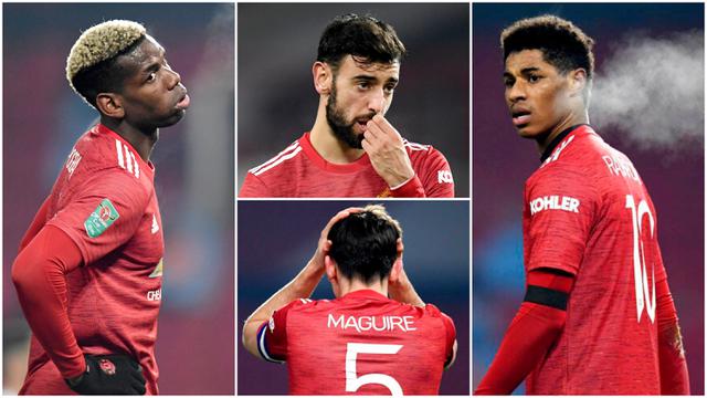 FOTO: Reaksi Pemain Manchester United Usai Disingkirkan Manchester City, Bruno Fernades Gigit Jari