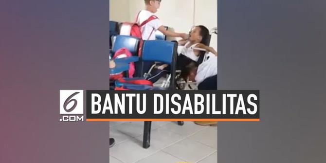 VIDEO: Viral, Aksi Siswa Bantu Temannya yang Disabilitas Untuk Makan