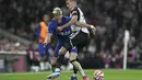 Ini menjadi momen yang spesial bagi Mudryk karena ini merupakan gol perdananya di Premier League sejak bergabung bersama Chelsea. (AP Photo/Kin Cheung)