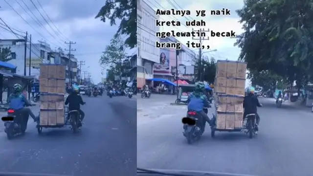 Dorong kendaraan mogok (TikTok/@kekmanala)