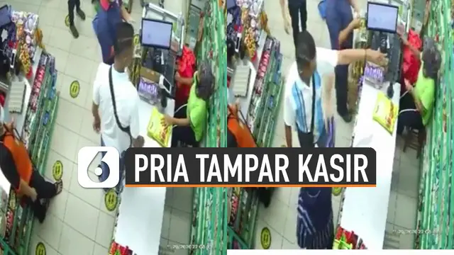Sebuah rekaman CCTV viral di media sosial menunjukkan insiden penamparan di minimarket.