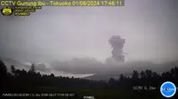 Gunung Ibu Erupsi Lagi, Semburkan Abu Vulkanik 1.500 Meter ke Arah Utara