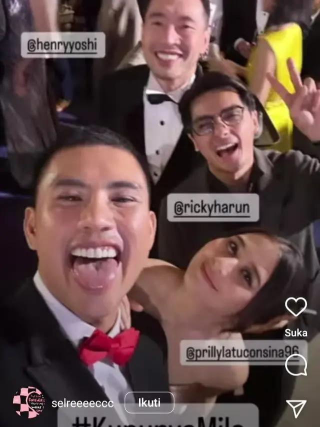 Reuni artis GGS di resepsi pernikahan Jessica Mila (Foto: Instagram rickycuaca/selreeeeccc)