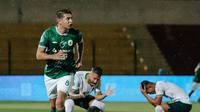 Pemain PSS Sleman, Esteban Vizcarra, mencetak gol ke gawang Persikabo 1973 dalam laga pekan ke-24 BRI Liga 1 2023/2024 di Stadion Sultan Agung (SSA), Bantul, Minggu (4/2/2024) malam. (Dok. PSS Sleman)