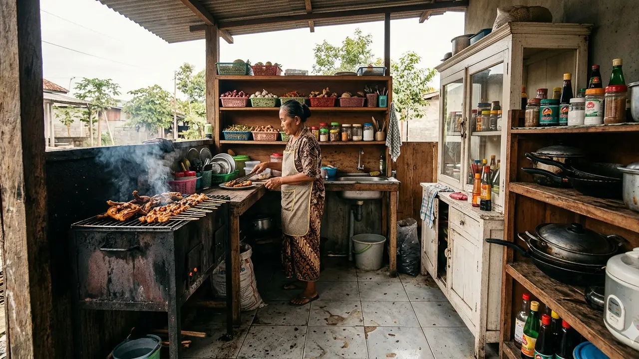 Model Dapur Sederhana Ukuran 2x2 di Kampung yang Fungsional