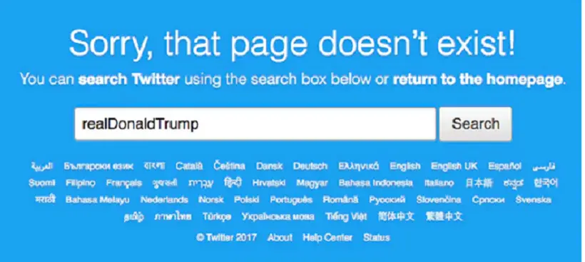 	Akun Twitter Presiden Donald Trump menghilang (Sumber: The Guardian)