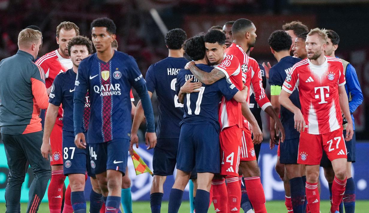 Kemenangan ini menjadi catatan istimewa bagi PSG sebagai kemenangan ke-100 mereka di fase utama Liga Champions. (AP Photo/Aurelien Morissard)
