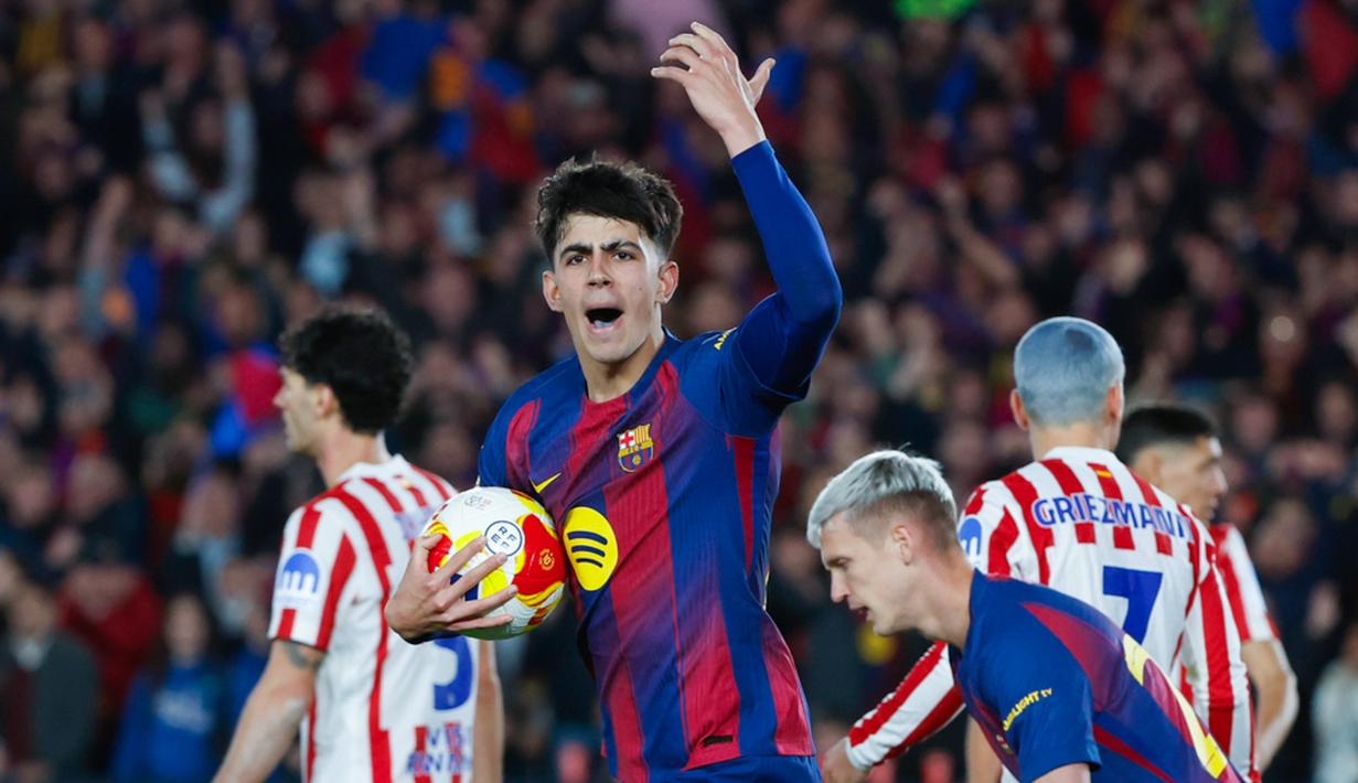 Barcelona mengalahkan Atletico Madrid 3-0 dalam duel leg kedua semifinal Copa del Rey 2025/2026 di Camp Nou, Rabu 4 Maret 2026. (AP Photo/Joan Monfort)