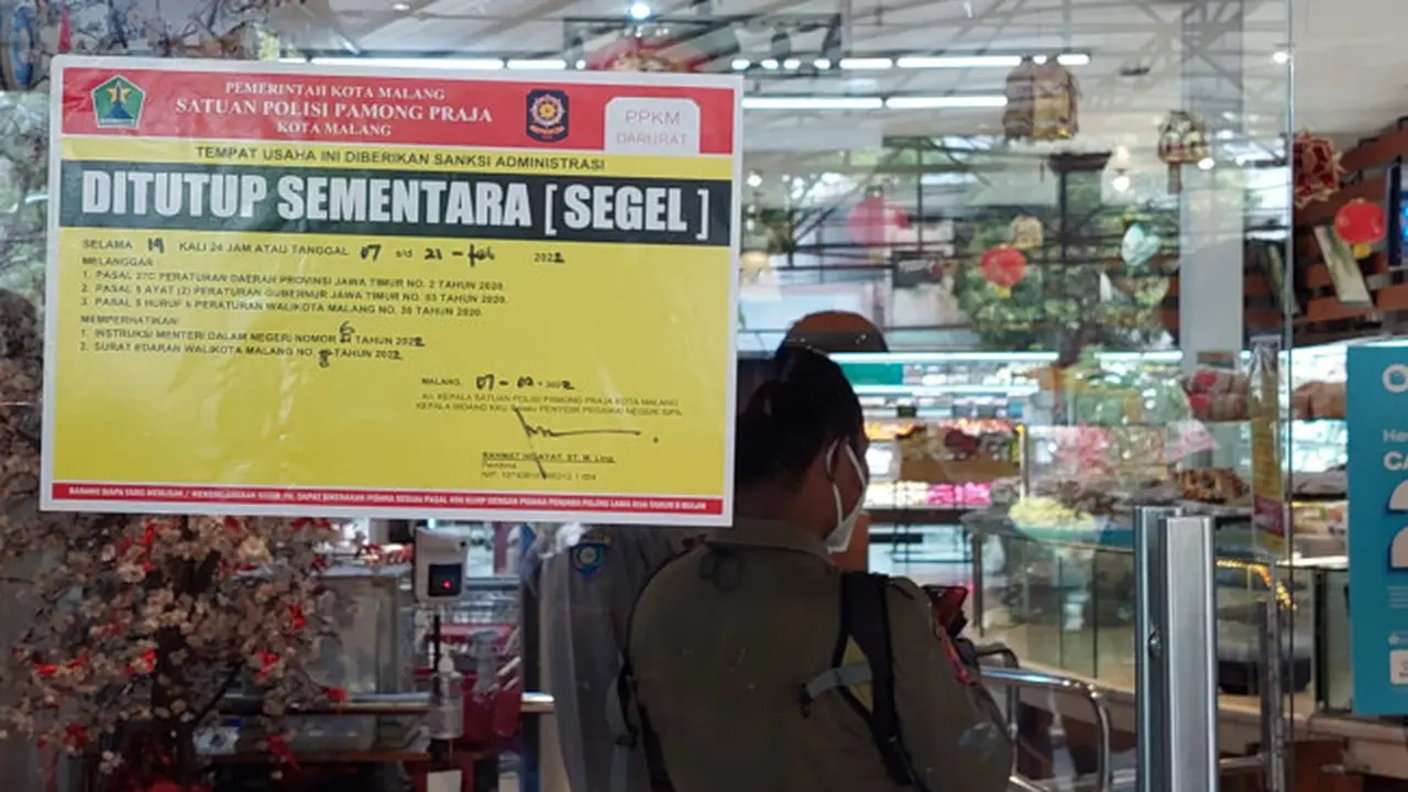 Pemkot Malang Segel Swalayan yang Dikunjungi Wisatawan Positif Covid-19, Satu Pegawai Terinfeksi