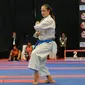 Karateka Rusia, Polina Kotlyarova saat berlaga di Tatami 2 World Junior, Cadet and U-21 Championship 2015 di ICE Serpong, Banten, Kamis (12/11/2015). 1425 peserta dari 91 negara berlaga di ajang ini. (Liputan6.com/Helmi Fithriansyah)