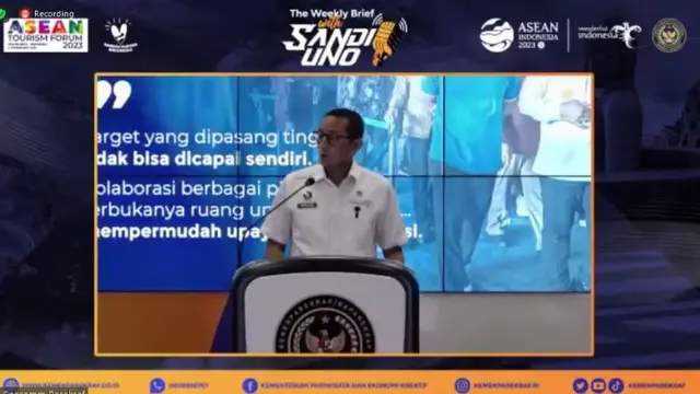 Menparekraf Sandiaga Uno dalam The Weekly Brief with Sandi Uno, 16 Januari 2023