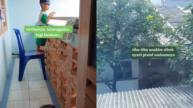 Bentuk simpati bocah cilik menemani temannya bermain saat isoman.