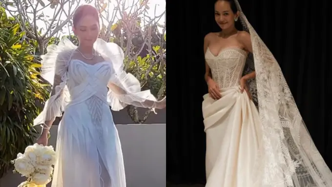 Adu Gaya Gaun Jessica Mila dan Enzy Storia saat Resepsi Pernikahan di Bali