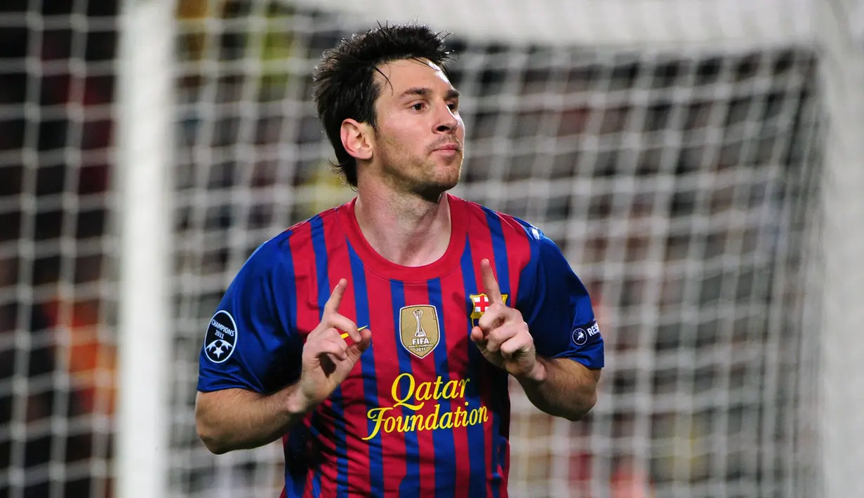 <p>Lionel Messi berhasil memenangkan penghargaan sepatu emas Liga Champions sebanyak enam kali. Tetapi, penampilan paling produktifnya datang pada musim 2011/12. La Pulga berhasil mencetak 14 gol, dimana 8 gol diantaranya dicetak saat fase gugur. Sayangnya pada musim tersebut Barcelona tersingikir di babak semifinal. (AFP/Olivier Morin)</p>