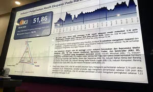 Nilai Indeks Kepercayaan Industri (IKI) tercatat 51,86 atau masih di atas ambang batas ekspansi 50.