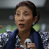 Menteri Kelautan dan Perikanan Susi Pudjiastuti saat memberikan keterangan pers (Liputan6.com/Faizal Fanani)