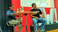 CEO Bukalapak Achmad Zaky mendorong mahasiswa berani mengambil langkah untuk memulai bisnis. (Erinaldi/Liputan6.com)