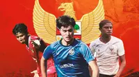 Timnas Indonesia U-20 - Arkhan Kaka, Brandon Scheunemann, Hugo Samir (Bola.com/Adreanus Titus)