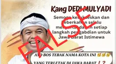 Cek Fakta: Tidak Benar Dedi Mulyadi Bagi Hadiah dengan Tebak Nama Kota