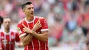 6. Robert Lewandowski (Bayern Munchen) - Striker Timnas Polandia ini memiliki Kecepatan 82, Dribel 84, Umpan 73, Tembakan 92, Fisik 84, Kemampuan Bertahan 53, OVR 90. (AFP/Patrik Stollarz)