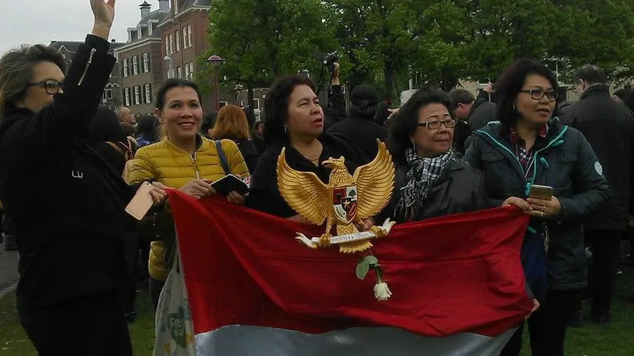 Aksi WNI di Museumplein, Amsterdam (Facebook/Julia Maria van Tiel)
