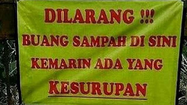 8 Larangan Buang Sampah Kocak Ini Bikin Tepuk Jidat