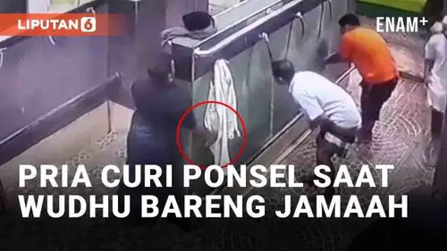 VIDEO: Nekat, Pria Curi Ponsel Saat Wudhu Bareng Jamaah Masjid di Pasuruan