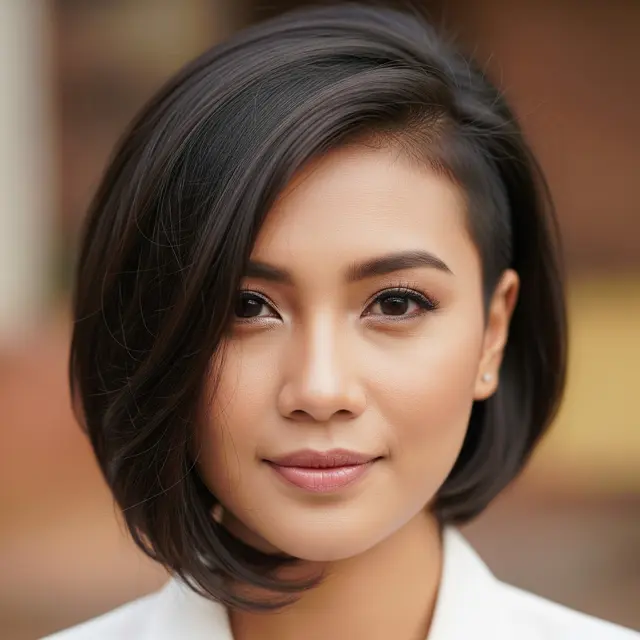 Model Rambut Wanita Bob Panjang Sebelah