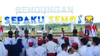 Presiden Jokowi meresmikan Bendungan Sepaku Semoi di Kabupaten Penajam Paser Utara, Kalimantan Timur, Selasa (4/6/2024). Bendungan ini nantinya akan menjadi sumber air minum di kawasan IKN. (Foto: Istimewa)