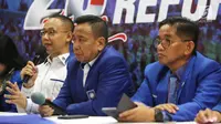 Sekjen DPP PAN Eddy Soeparno saat konfrensi pers Refleksi 20 Tahun Reformasi di Jakarta, Jumat (18/5). Refleksi akan digelar di komplek DPR/MPR pada Senin 21 Mei 2018. (Liputan6.com)