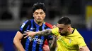 Inter Milan menutup babak pertama dengan skor 1-0. (Nicolo Campo/AFP)