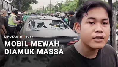 Dituduh kabur usai menabrak pengemudi ojek daring, sebuah mobil sedan mewah dikejar dan dirusak massa di Jalan Arjuna Selatan, Kebon Jeruk, Jakarta Barat. Polisi mengamankan pengemudi mobil dan meminta warga tidak main hakim sendiri.