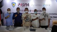 Konferensi pers antara MGPA dengan IMI mengenai kerja sama menuju MotoGP Indonesia di Sirkuit Mandalika. (Istimewa)