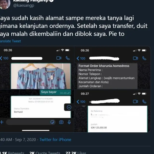 Kaesang Pangarep kerjai akun online shope penipu