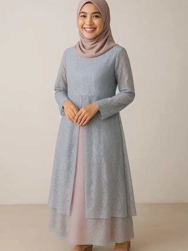 Rekomendasi Gamis Brokat A-Line & Mermaid yang Lagi Tren 2025/ Ilustrasi ChatGPT