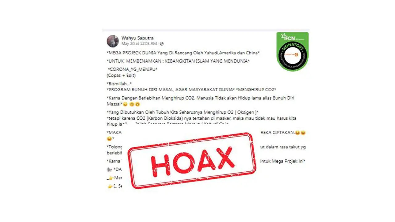 Cek Fakta masker bikin bunuh diri massal