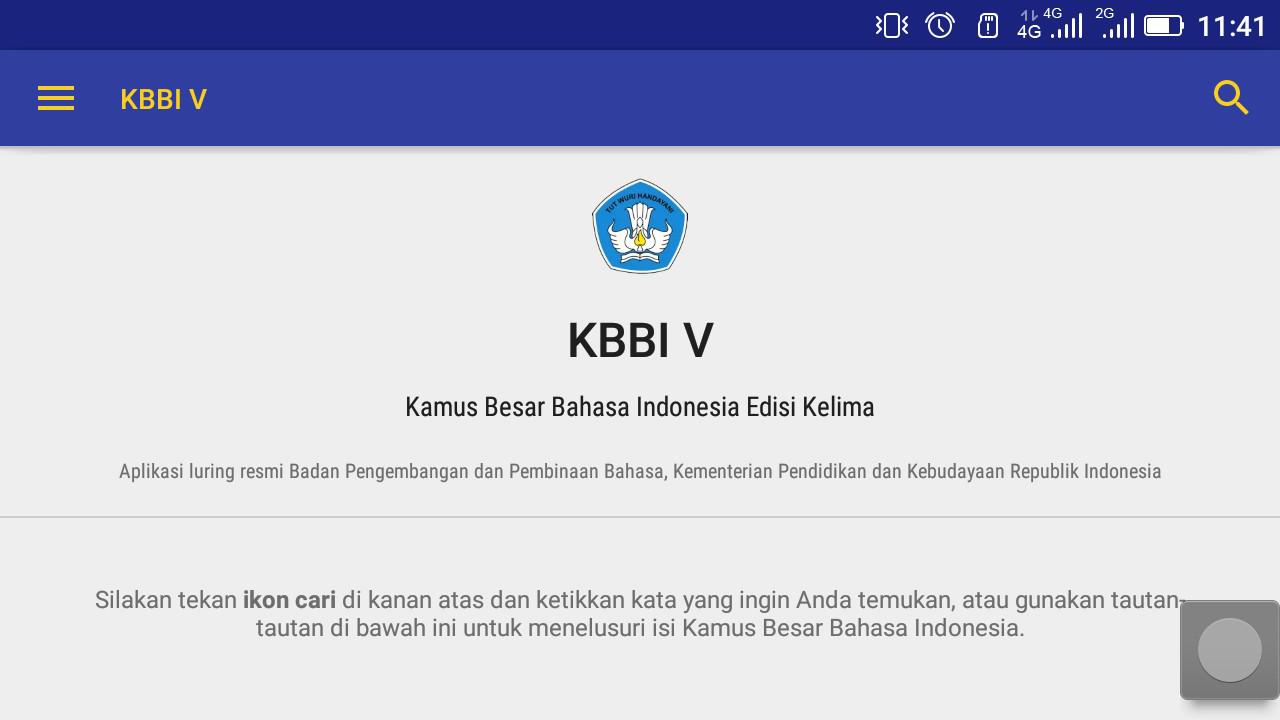 Tampilan Awal Aplikasi KBBI Edisi Kelima di Android. Liputan6.com/Mochamad Wahyu Hidayat