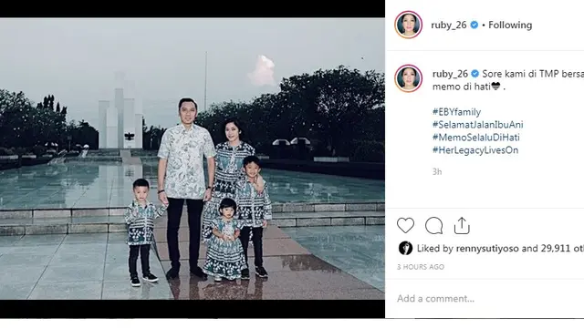 Ani Yudhoyono (Foto: Instagram/@ruby_26)