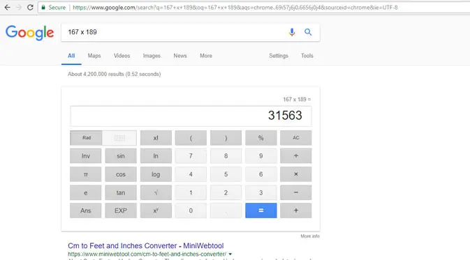 Fitur kalkulator di Google Chrome. Liputan6.com/ Yuslianson