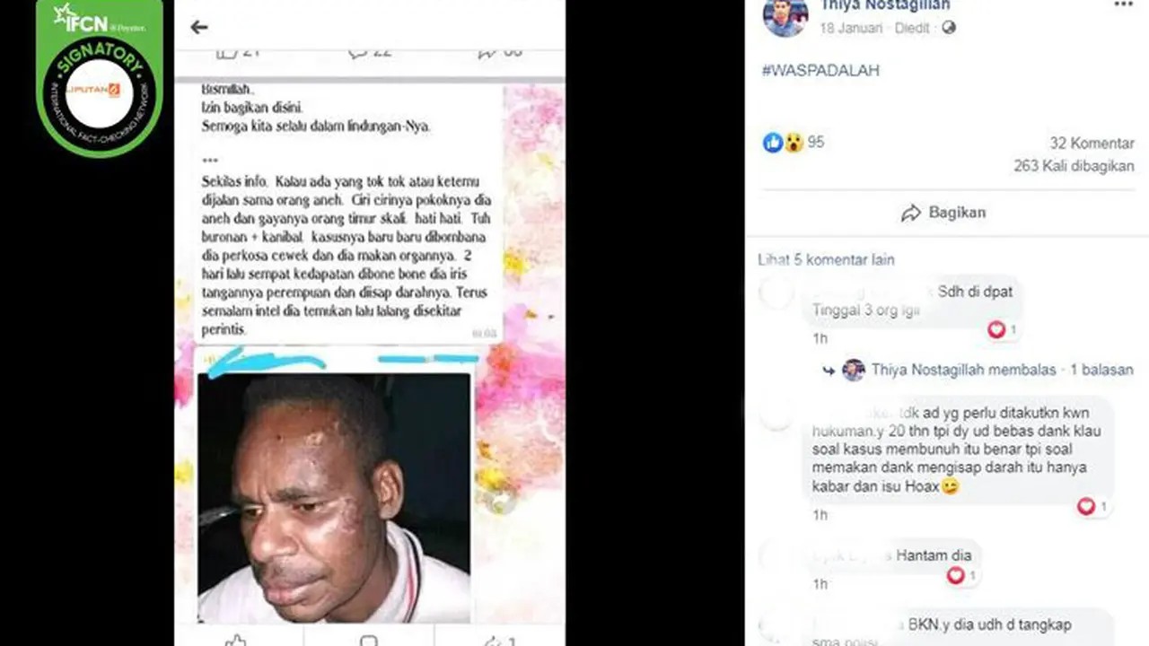 [Cek Fakta] Gambar Tangkapan Layar Berita Tentang Pelaku Penganiayaan