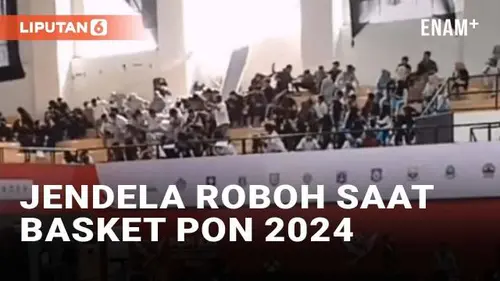 VIDEO: Detik-Detik Jendela GOR Harapan Bangsa Roboh Saat Laga Basket 3x3 PON 2024