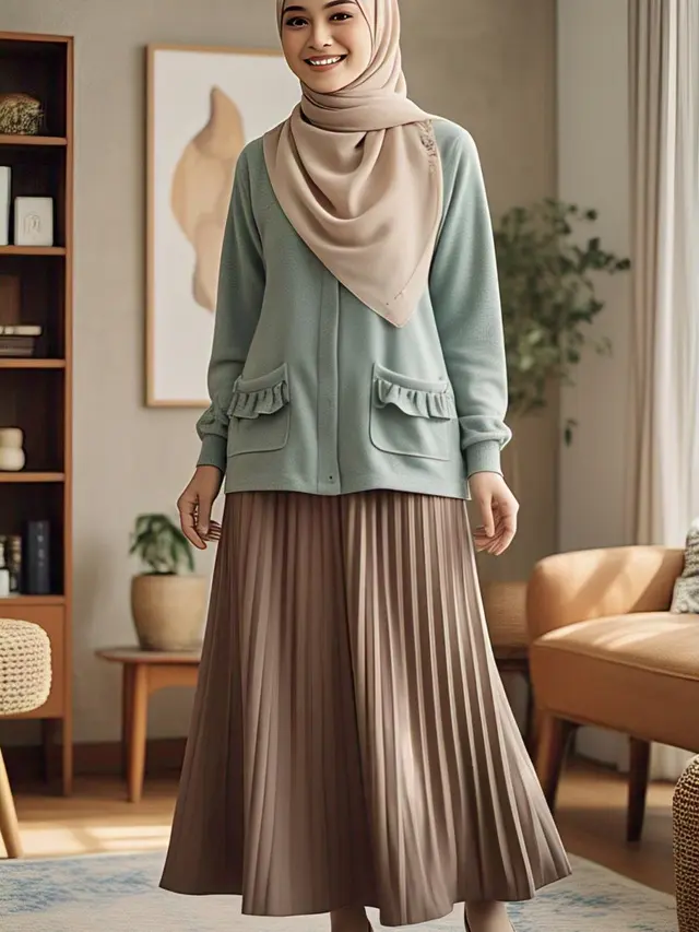 Model Kardigan Kekinian untuk Hijabers