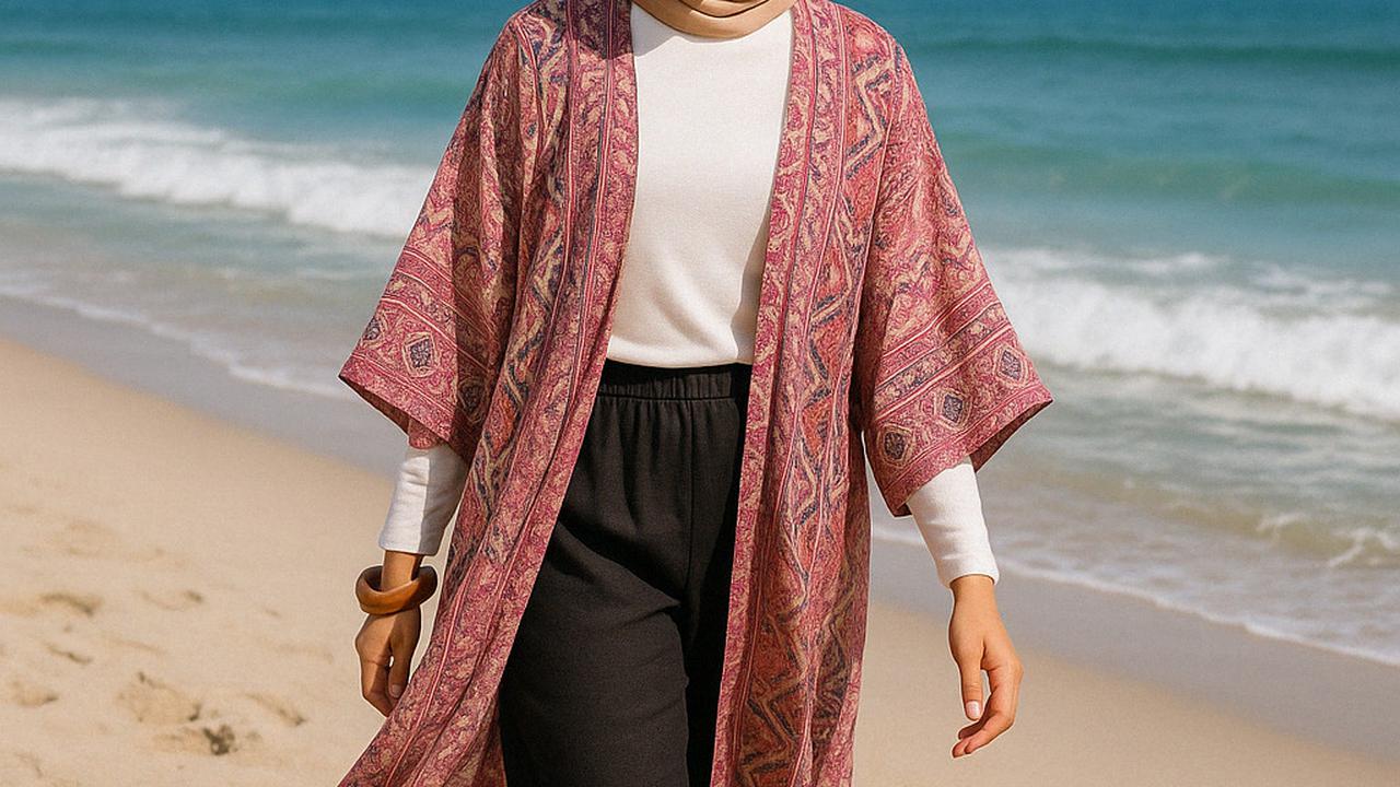 Outfit ke Pantai Hijabers yang Simpel tapi Dijamin Cantik (Foto: Rizka Nur Laily via ChatGPT)