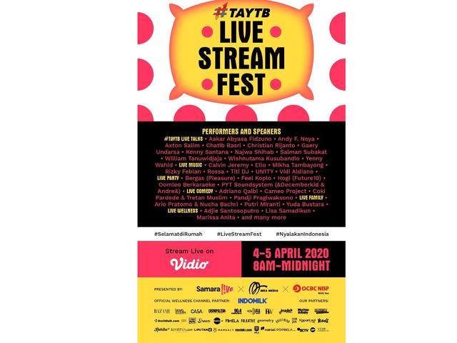 Saksikan Taytb Live Stream Fest Pada 4 Dan 5 April 2020 Di Vidio Com Tekno Liputan6 Com
