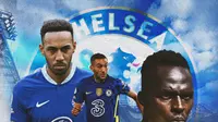 Chelsea - Aubameyang, Edouard Mendy, Hakim Ziyech (Bola.com/Decika Fatmawaty)