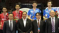 Ganda putra Indonesia Hendra Setiawan/Mohammad Ahsan harus puas jadi runner-up di Dong Feng Citroen Badminton Asia Championships 2015 (Humas PP PBSI)