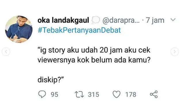 tebak pertanyaan debat (foto: @dramatwitter.id)