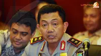 Kapolda Metro Jaya memberikan penjelasan tentang pengamanan yang akan dilakukan saat Mayday esok hari. (Liputan6.com/Helmi Fitriansyah)